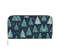 Xmas Tree Ball Stars Print Spacious Trendy Leather Hand Wallet Women Wallet Clutch for Casual and Travel Use, Black, One Size, Art
