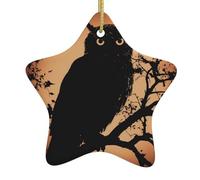 Xmas Tree Bauble Owl On The Branch, Tree Decorations With Lanyard Christmas Baubles Christmas Tree Hanging Ornament For Memorial Decor Party