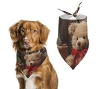 Xmas Tree Branch Bear Doll Pet Scarf Exquisite Fashion Dog Bandanas Breathable Triangle Cat Dogs Bibs Scarf for Dog Bandana for Small Medium Large Kerchief