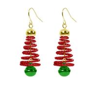 Xmas Tree Jingle Bell Dangle Earrings for Women Cute Charms Gold-Tone Ball Tinkel Bell Wreath Drop Hook Dangling Hypoallergenic Christmas Festival Party Decor Jewelry Gifts for Friend Family, Medium