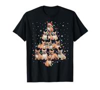 Xmas Tree Lights Decor Santa French Bulldog Christmas Tree T-Shirt