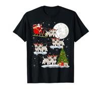 Xmas Tree Lights Funny Santa Riding Westie Dog Christmas T-Shirt