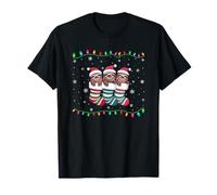 Xmas Tree Lights Funny Sloth in Christmas Socks T-Shirt