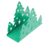 Xmas Tree Napkin Holder Stainless Steel Christmas Table Paper Rack | 15.5x6.3x12cm, Upright Display, Smooth Polished Finish, Saves Space, for Folded Towels, Hotels, Restaurants and Bedrooms