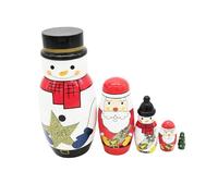 Xmas Tree Ornament 5 Layer Snowman Russian Nesting Doll Santa Claus Birthday Gift Wooden Crafts Gift Toy High End Holiday Factor Essential Products for Festivals Family Decor