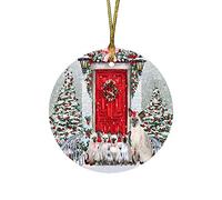 Xmas Tree Ornament Welcome Oriental Blue Point Siamese Cat Xmas Pendant Ceramic Decor For Girls Souvenir Holiday