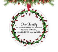 Xmas Tree Ornaments Religious Round Ceramic Hanging Gifts Family Keepsake Decorations Christmas Christian Ornaments Religious Spiritual Gifts for Family Friend Inspirational Gift for Women Sister Wife