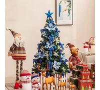 Xmas Tree Premium Pre-Lighted Artificial Christmas Tree 6Ft Pvc Premium Zippered Christmas Tree Festive Decoration Detachable Christmas Pine Tree-C 180Cm (6Ft) (180cm(6ft)) Every Family Atmosphere