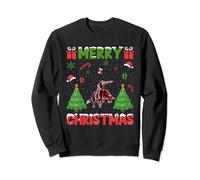 Xmas Tree Red Buffalo Plaid Bull Riding Ugly Christmas Sweatshirt