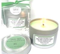 Xmas Tree Scented Soy Wax Candle - Handmade BFC - Xmas Tree Scented 28 Hours Burn Time 4 Oz 100 Grams Soy Wax Candle Silver Brush Finish Tin. Shipping on 48 Hour Tracked Service