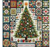 Xmas Tree Stamped Cross Stitch Kits for Adults, Full Embroidery Ecological Cotton Thread 14CT 2 Strands Stamped Cross Stitch Kits for Beginners, Home Wall Decor Gift 15.75x15.75 Inch
