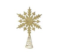 Xmas Tree Topper Snowflake Star Vintage Glittered Stars for Christmas Tree Star Decor for Christmas Holiday Home Celebrations Ornament (Gold)