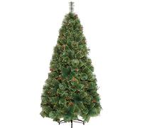 Xmas Tree Unlit Artificial Pvc Christmas Tree Gold Edge Pine Needle Decoration Hinged Christmas Tree With Solid Metal Legs Easy Assembly-Green 6Ft (180Cm) (6ft(180cm)) Every Family Atmosphere