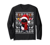 Xmas Ugly Sweaters Festive Santa Magpie Bird Christmas Long Sleeve T-Shirt