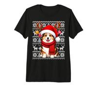 Xmas Ugly Sweaters Santa Cardigan Welsh Corgi Dog Christmas Premium T-Shirt