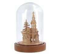 (Xmas Village) LED Christmas Glass Bell Jar Dome Xmas Display