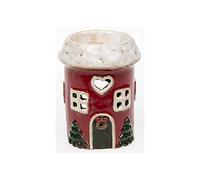 Xmas Village Pottery Heart Wax Oil Burner