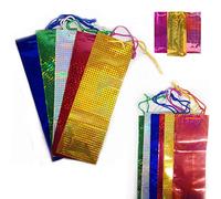 Xmas Wrap Assorted Holographic Gift Bags for Wine Bottle Christmas Present