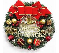Xmas Wreath Door Hanging Garland with Frost Clover Wreath Natural Pine Cones Christmas Christmas Decorations(30cm)