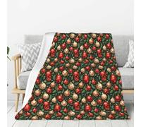 Xmasball Print Modern Xmas Flannel Blanket 203x152cm | Minimalist Art Throw For Indoor Festive Interior Styling