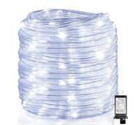 XmasBokeh 100FT 300 LED Rope Lights Outdoor, Connectable and Flexible Tube Lights with 8 Modes, Waterproof Rope Lighting Indoor for Deck, Garden, Patio, Landscape, Pool, Party Decorations - White