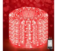 XmasBokeh 100FT 300 LED Rope Lights Outdoor, Connectable and Flexible Tube Lights with 8 Modes, Waterproof Rope Lighting Indoor for House, Deck, Garden, Backyard, Pool, Patio, Tree Decorations - Red
