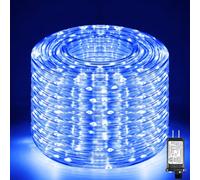 XmasBokeh 100FT 300 LED Rope Lights Outdoor, Plug in Christmas Rope Lights for Indoor with 8 Modes, Waterproof Connectable String Lights for Outside Patio, Deck, Pool, Stair, Camping Lighting - Blue