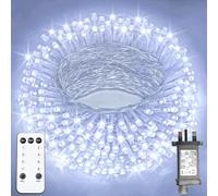 XmasBokeh Fairy Lights 200 LED Cool White Christmas String Lights Timer 8 Modes