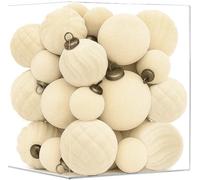 XmasExp 36PCS Velvet Christmas Ornaments Set Mixed Flocked Balls Ornaments Shatterproof Christmas Tree Decorations for Holiday,Party,Home(Beige)