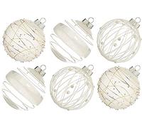 XmasExp Christmas Ball Ornaments Set-70mm/2.76" White Large Shatterproof Clear Glitter Pastic Christmas Ball Ornaments Xmas Tree Decoration Delicate Hanging Ornaments for Xmas Party (12 Counts,White)