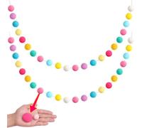 XmasExp Pastel Pom Pom Garland Decorations - Large Spring Felt Ball Garland for Mantle, Indoor Home Decor, Easter Tree Ornaments, Kids Room and Party Hanging Decor,13 Ft.