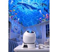 XmasGlow Christmas Projector, with 360° Rotating USB Decoration，Ocean | Immersive Winter Wonderland Projection, Instant Festive Atmosphere Enhancer for Family Parties and Nighttime Sleep Routine