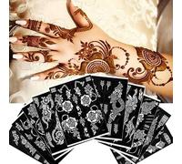 XMASIR 10 Sheets Tattoo Stencils Arm Hand Glitter Temporary Tattoo Template