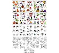 Xmasir 182Pcs Halloween Temporary Tattoos, Glow In The Dark Fake Tattoos Stickers 20 Sheets Trick or Treat Spider Web Witch Bat Tattoo Decals for Girls Boys Halloween