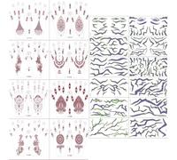 Xmasir 24 Sheets Temporary Tattoos Kit, Glowing Hunters Stickers Demon Cosplay Purple Lightning UV Neon Fake Face Tattoos for Rave Costume