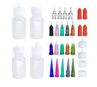 XMASIR Jagua Bottles Applicator, 4 pcs Applicator Bottle 30ml Multi Purpose DIY Ultra Fine with 16 Pcs Needle Tips Glue Squeeze Bottles Acrylic Painting