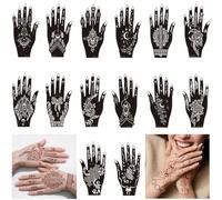 Xmasir Temporary Tattoos Kit, 14 Sheets Flower Airbrush Tattoo Stencils