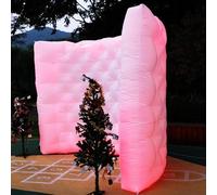 Xmaybang White Inflatable Photo Booth Wall with Led Lights(16 Colors Changing), Inflatable Tent(8.3x4x8.3 ft) Inner Air Blower for Parties Anniversary Events