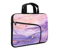 XMBFZ 11.6-12.2 Inches Laptop Sleeve Case - Chromebook, Ultrabook, Notebook, Tablet Neoprene Handle Case for Men Women, Two Pockets (Pink Purple)