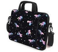 XMBFZ 15.6" Laptop Sleeve chromebook case Adjustable Shoulder Strap with Handle Accessory Pocket (Unicorn)