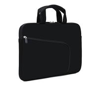 XMBFZ Laptop Sleeve 14 15 15.4 15.6 Chromebook Case Ultrabook Case Notebook Sleeve PC Messenger Bag Tablet Case Neoprene Handle Sleeve for Kids Men Women, Two Pockets for Men (Black)