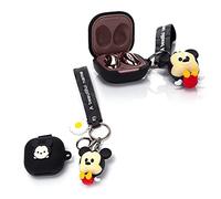 XMBYGY Case for Galaxy Buds FE/ Buds2 Pro/Buds 2/ Buds Pro/Buds Live, Silicone Cute Cartoon Protective Cover with Doll Keychain Anti-loss Lanyard for Samsung Wireless Earbuds