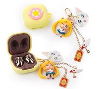 XMBYGY Case for Galaxy Buds FE/ Buds2 Pro/Buds 2/ Buds Pro/Buds Live, Silicone Cute Cartoon Protective Cover with Doll Keychain Anti-loss Lanyard for Samsung Wireless Earbuds (MNSD)