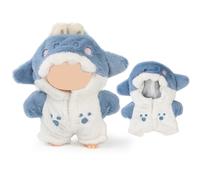 XMBYGY Doll Clothes for Labubu (for Standing/Sitting 17/15cm Doll)(NO Doll)- Multiple Style Accessories Handcrafted Crochet Cute Clothes Dress up Outfit for Plush Dolls (Animal Themed) (MRshark)