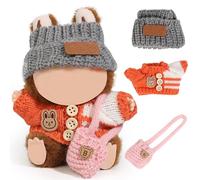 XMBYGY Doll Clothes for Labubu (for Standing/Sitting 17/15cm Doll)(NO Doll)- Multiple Style Accessories Clothes Dress up for Dolls Outfit Included Clothing+ Hat+ Shoulder Bag for Girl Woman (GOP)