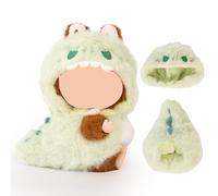 XMBYGY Doll Clothes for Labubu (for Standing/Sitting 17/15cm Doll)(NO Doll)- Multiple Style Accessories Handcrafted Crochet Cute Clothes Dress up Outfit for Plush Dolls (Animal Themed) (Dinosaur)