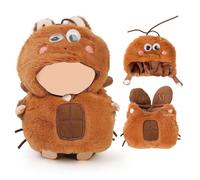 XMBYGY Doll Clothes for Labubu (for Standing/Sitting 17/15cm Doll)(NO Doll)- Multiple Style Accessories Handcrafted Crochet Cute Clothes Dress up Outfit for Plush Dolls (Animal Themed) (Cockroach)