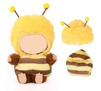 XMBYGY Doll Clothes for Labubu (for Standing/Sitting 17/15cm Doll)(NO Doll)- Multiple Style Accessories Handcrafted Crochet Cute Clothes Dress up Outfit for Plush Dolls (Animal Themed) (BE)