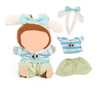 XMBYGY Doll Clothes for Labubu (for Standing/Sitting 17/15cm Plush Doll)(NO Doll)- Multiple Style Accessories Handcrafted Clothing Dress Up Included Cute Hat and Coat for Girls Woman (LB132)