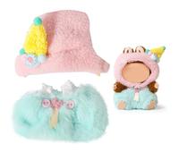 XMBYGY Doll Clothes for Labubu (for Standing/Sitting 17/15cm Plush Doll)(NO Doll)- Multiple Style Accessories Handcrafted Clothing Dress Up Included Headwear and Clothes for Girl Woman (UIN)
